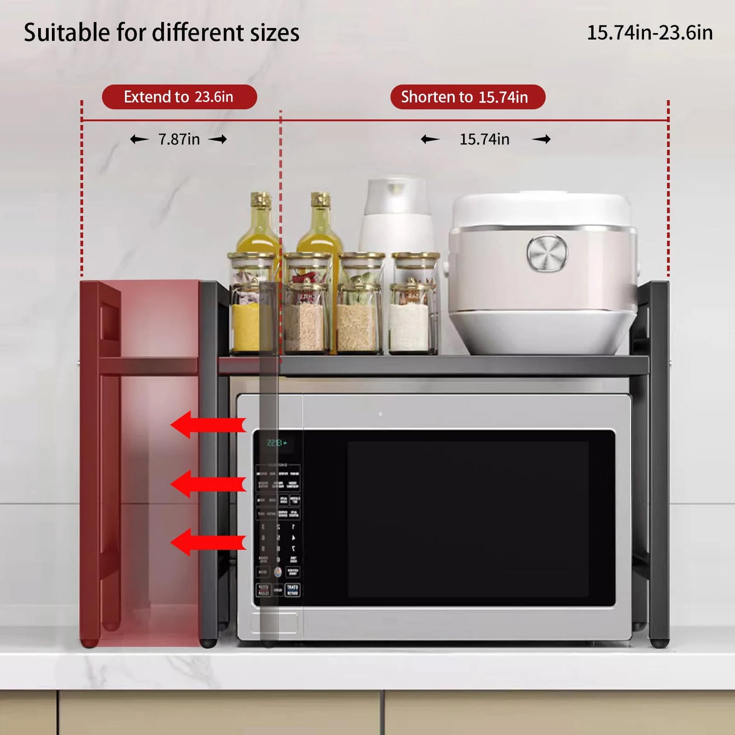Adjustable Microwave Shelf Organizer