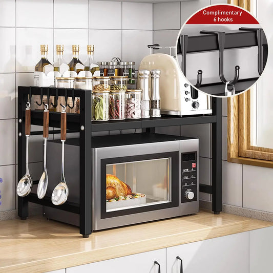 Adjustable Microwave Shelf Organizer
