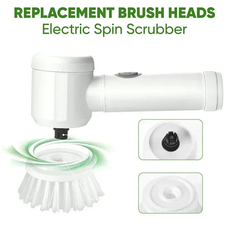 Spin Scrubber with 5 Replaceable Brush Heads