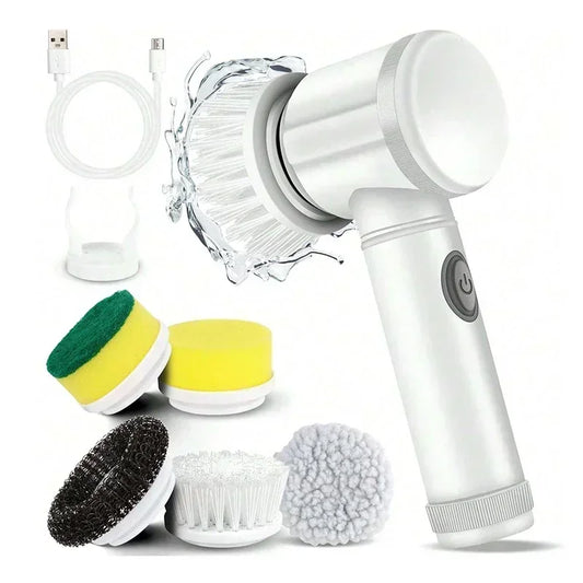 Spin Scrubber with 5 Replaceable Brush Heads