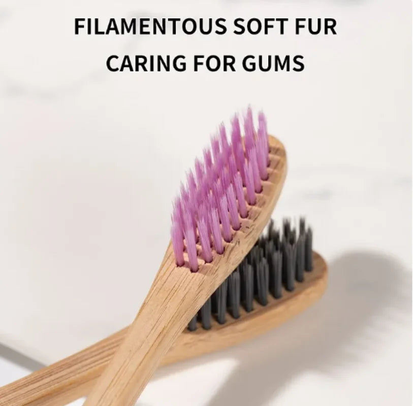Eco-Friendly Bamboo Toothbrush Set of 10