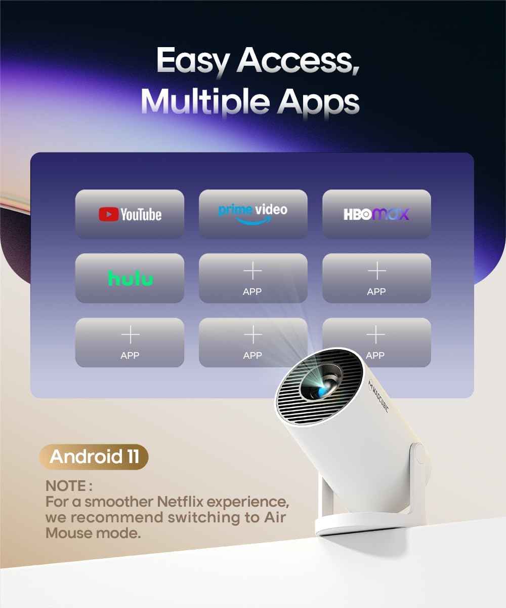 Smart 4K Mini Projector with WiFi