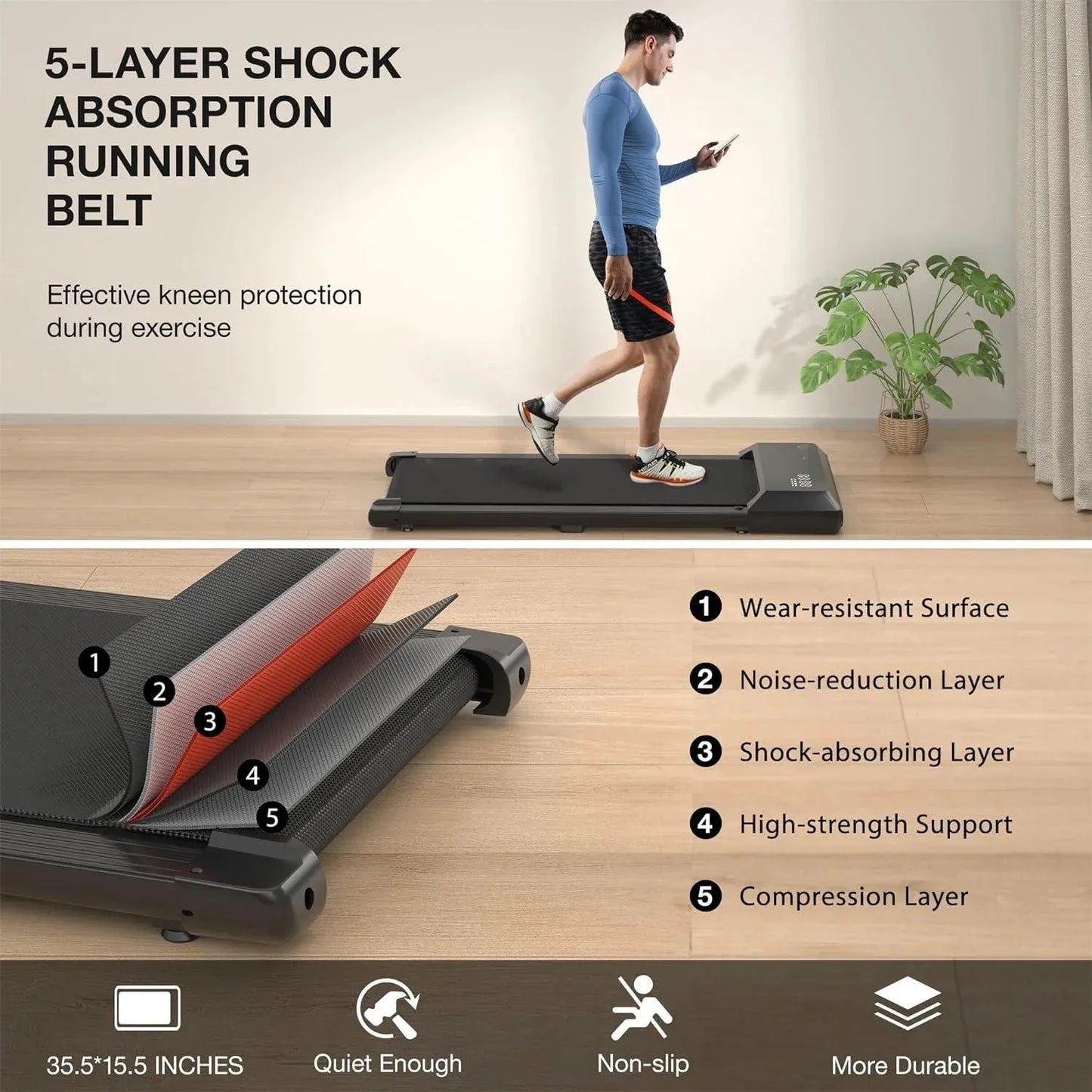 Compact Under-Desk Treadmill